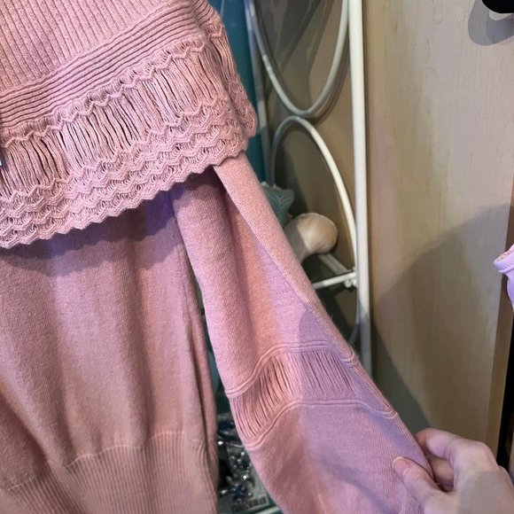 Sleeveless Pink Marciano Knit Top Long Sleeve S Small - Picture 4 of 5